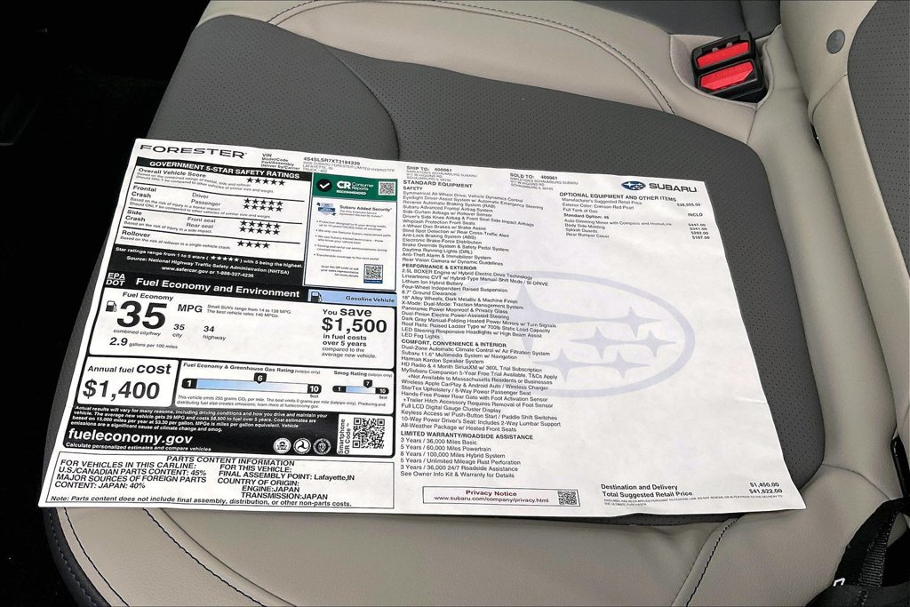 New 2026 Subaru Forester Limited AWD/4WD image 17