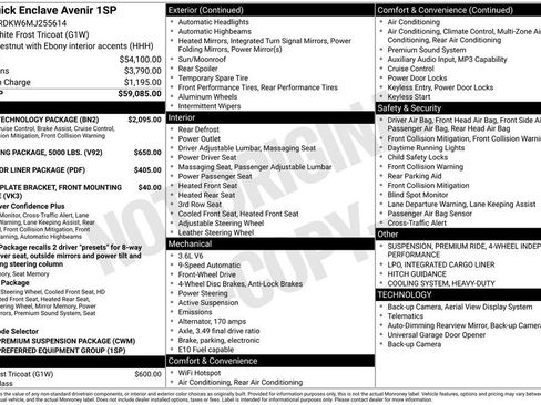 Certified 2021 Buick Enclave Avenir w/ Avenir Technology Package image 6