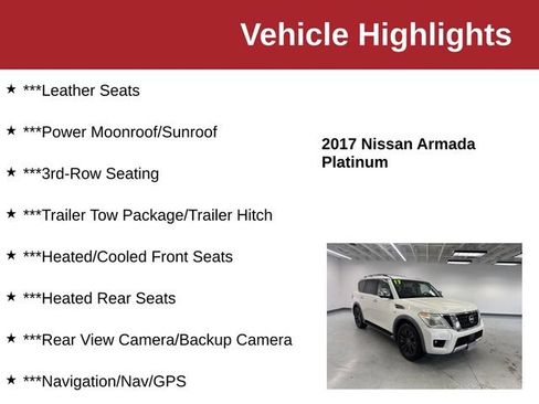 Used 2017 Nissan Armada Platinum w/ Captain Seat Package AWD/4WD image 10