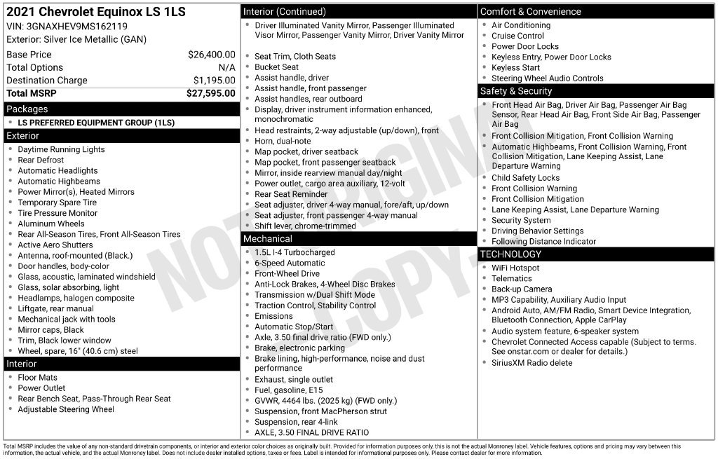 Used 2021 Chevrolet Equinox LS FWD image 6