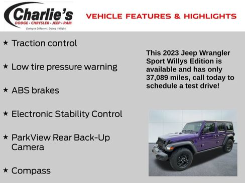 Certified 2023 Jeep Wrangler Unlimited Sport AWD/4WD image 4