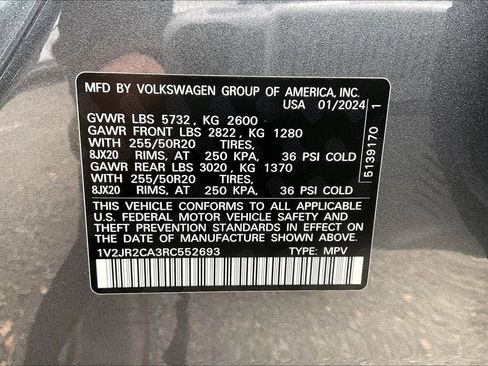 Certified 2024 Volkswagen Atlas SE w/ Panoramic Sunroof Package image 32