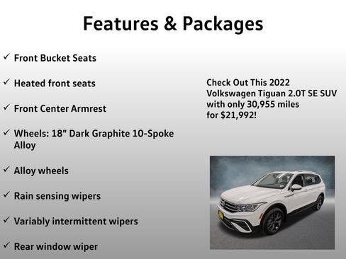 Used 2022 Volkswagen Tiguan SE w/ Panoramic Sunroof Package AWD/4WD image 25