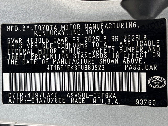 Used 2015 Toyota Camry XLE w/ Moonroof Package FWD image 23