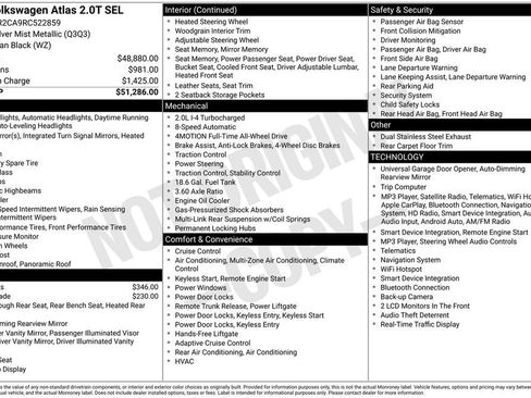 Used 2024 Volkswagen Atlas SEL AWD/4WD image 3