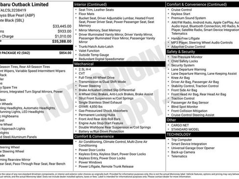 Used 2020 Subaru Outback Limited w/ Popular Package #2 image 3