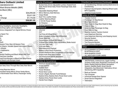 Used 2022 Subaru Outback Limited image 35