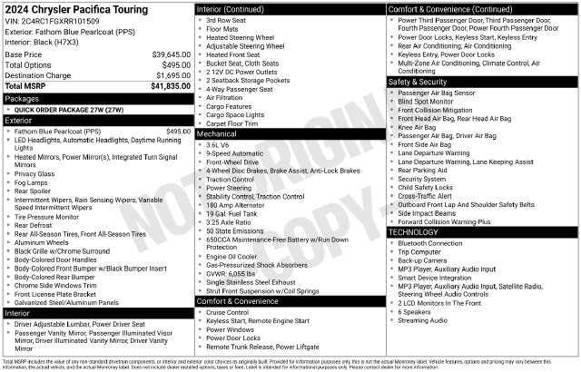 Used 2024 Chrysler Pacifica Touring FWD image 7