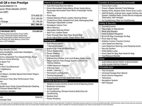 Used 2024 Audi Q8 e-tron Premium Plus w/ Prestige Package AWD/4WD image 7