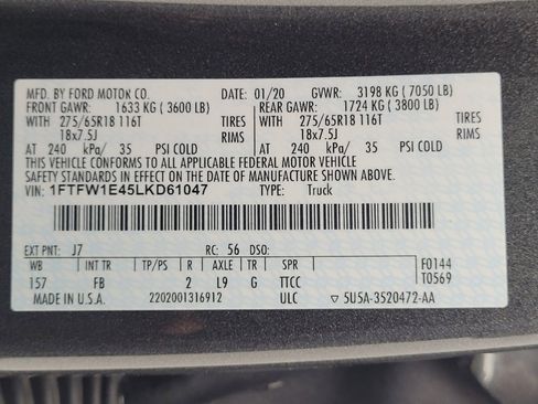 Used 2020 Ford F150 XLT w/ Equipment Group 302A Luxury AWD/4WD image 33