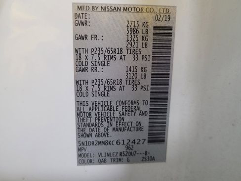 Used 2019 Nissan Pathfinder SV AWD/4WD image 33