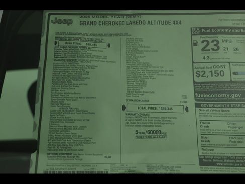 New 2026 Jeep Grand Cherokee Altitude AWD/4WD image 23