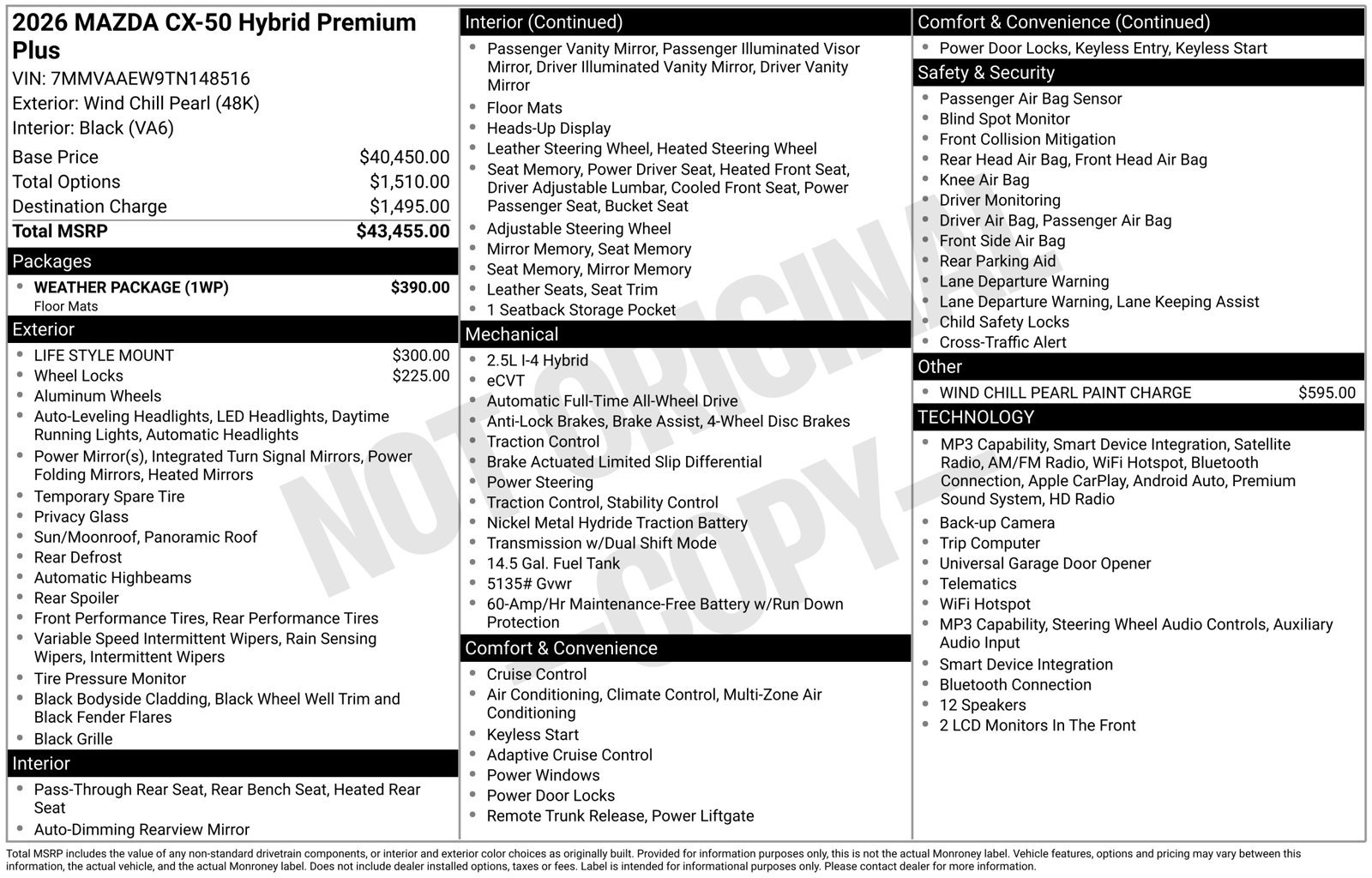 Certified 2026 MAZDA CX-50 2.5 Hybrid w/ Weather Package AWD/4WD image 25