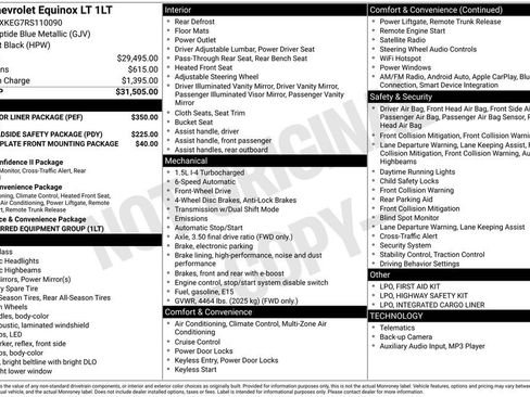 Used 2024 Chevrolet Equinox LT w/ LPO, Floor Liner Package image 6