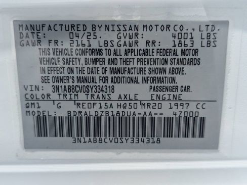 Certified 2025 Nissan Sentra SV w/ Trunk Package FWD image 27