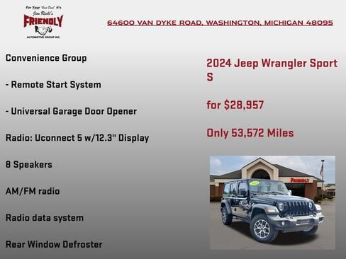 Used 2024 Jeep Wrangler Unlimited Sport AWD/4WD image 20