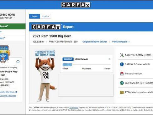 Used 2021 RAM 1500 Big Horn image 2