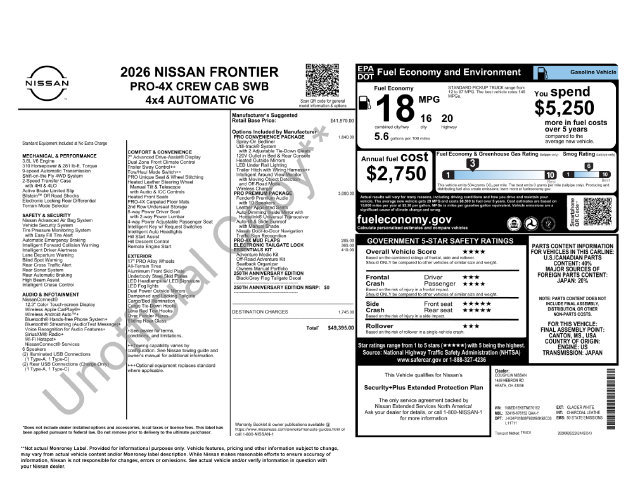 New 2026 Nissan Frontier PRO-4X w/ Pro Premium Package AWD/4WD image 4