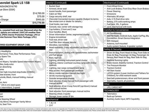 Used 2022 Chevrolet Spark LS FWD image 10