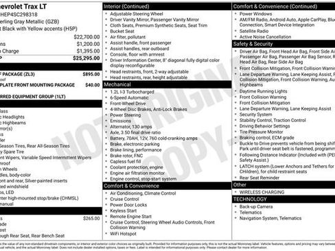 Used 2025 Chevrolet Trax LT w/ Sunroof Package FWD image 15