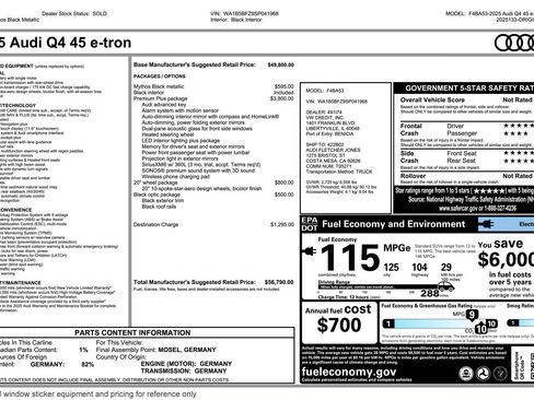 Used 2025 Audi Q4 e-tron Premium Plus w/ Premium Plus image 2
