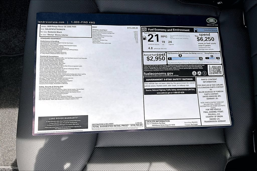 New 2026 Land Rover Range Rover SE AWD/4WD image 14