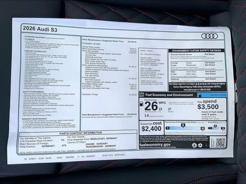 New 2026 Audi S3 Premium AWD/4WD image 13