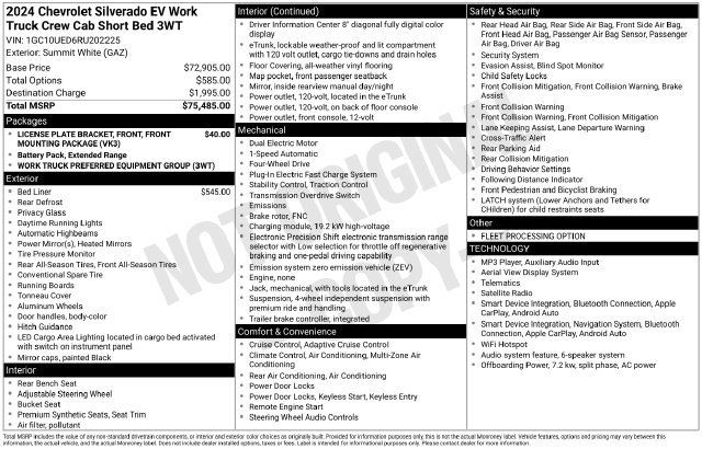 Used 2024 Chevrolet Silverado EV W/T AWD/4WD image 35