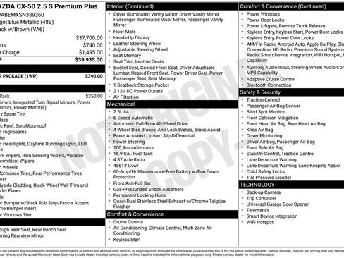 New 2025 MAZDA CX-50 AWD 2.5 S w/ Weather Package image 4