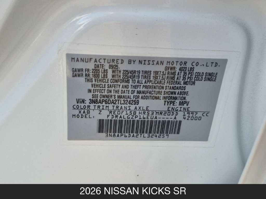 Certified 2026 Nissan Kicks SR FWD image 24