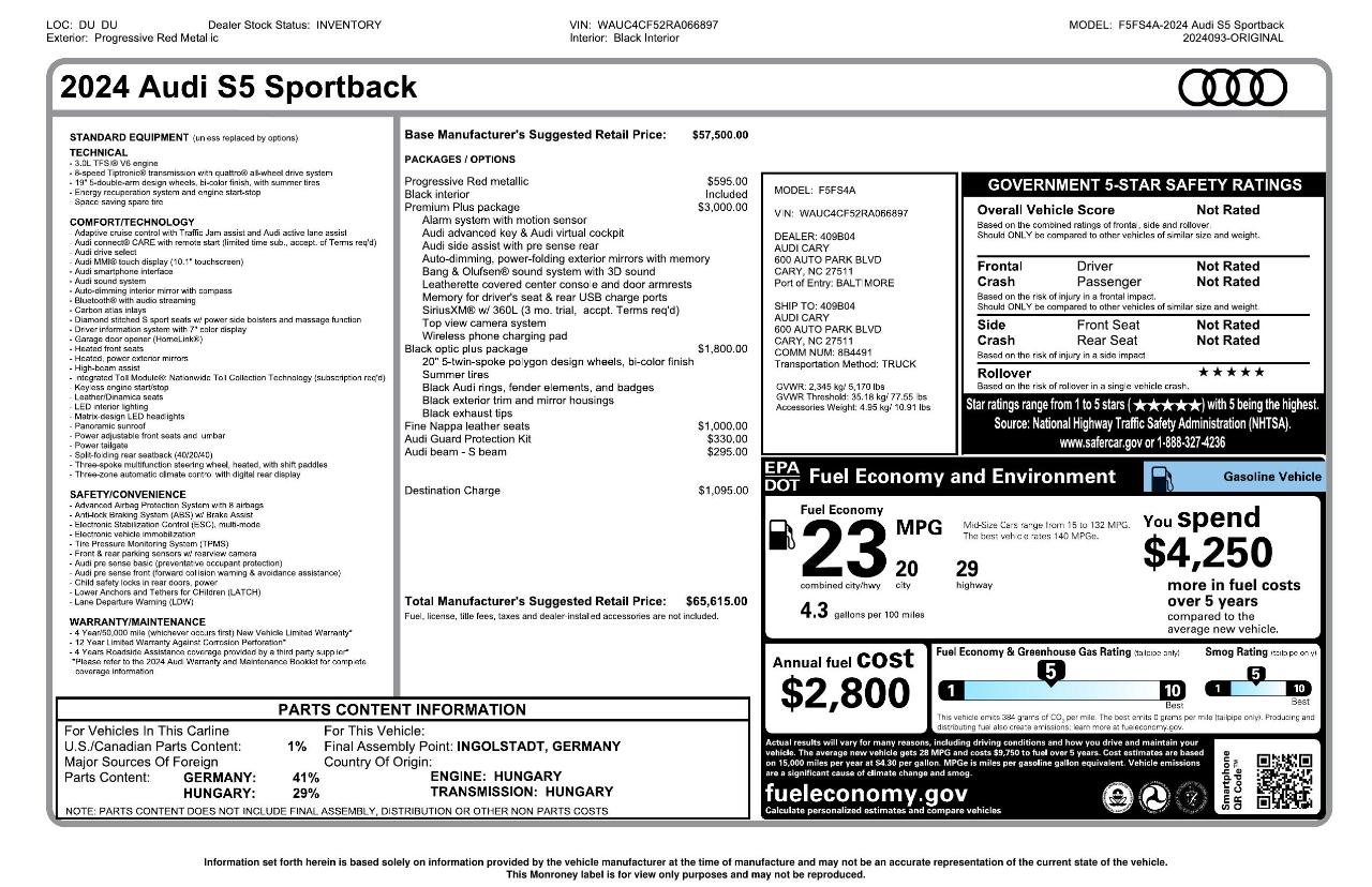 Used 2024 Audi S5 Premium Plus AWD/4WD image 3