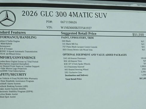 New 2026 Mercedes-Benz GLC 300 GLC 300 image 29