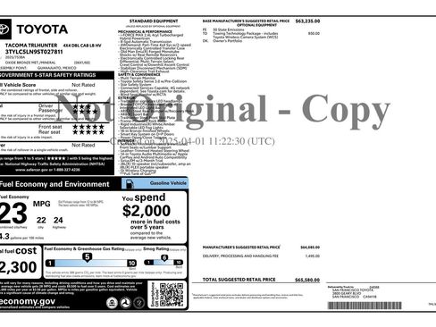 Used 2025 Toyota Tacoma 4x4 Double Cab Hybrid w/ Tow Tech Package image 19