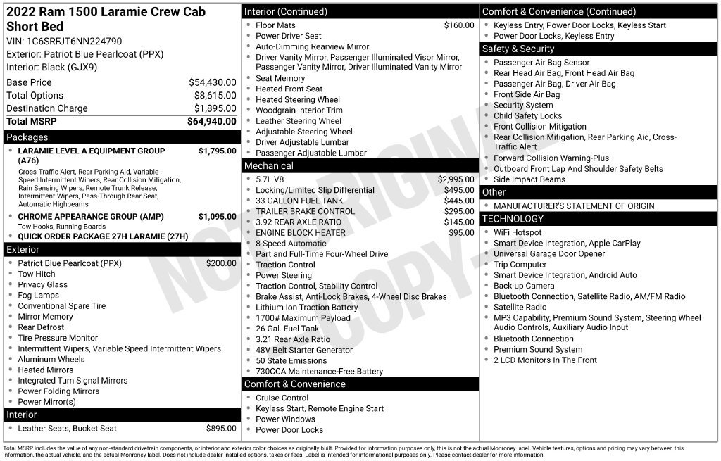 Used 2022 RAM 1500 Laramie AWD/4WD image 38