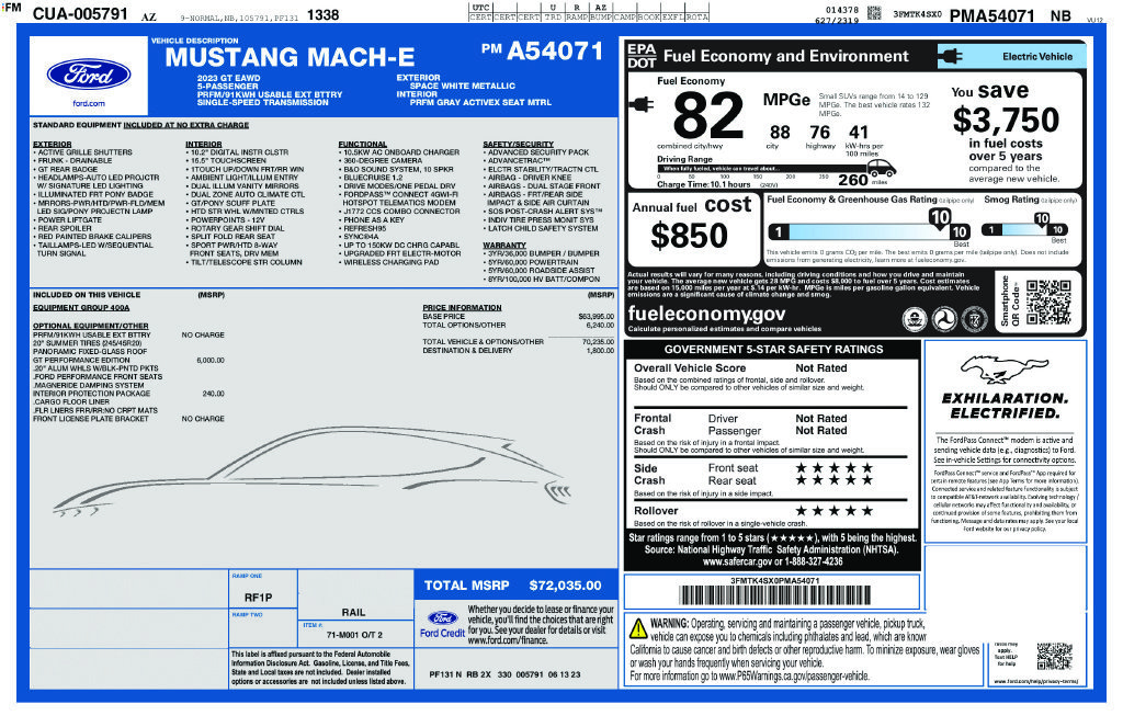 Used 2023 Ford Mustang Mach-E GT w/ GT Performance Edition AWD/4WD image 8