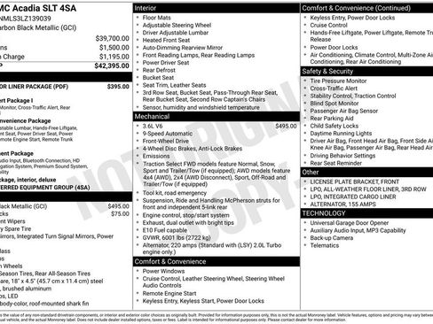 Used 2020 GMC Acadia SLT w/ LPO, Floor Liner Package FWD image 36