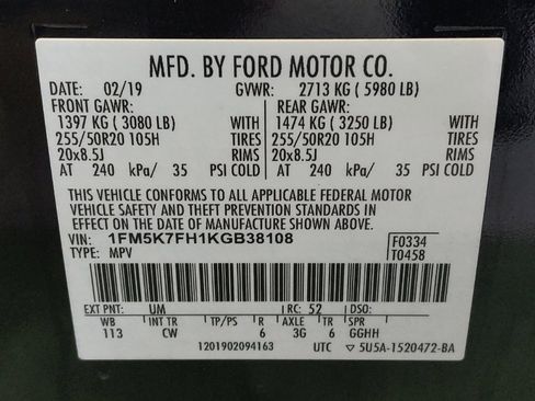 Used 2019 Ford Explorer Limited w/ Ford Safe & Smart Package FWD image 33