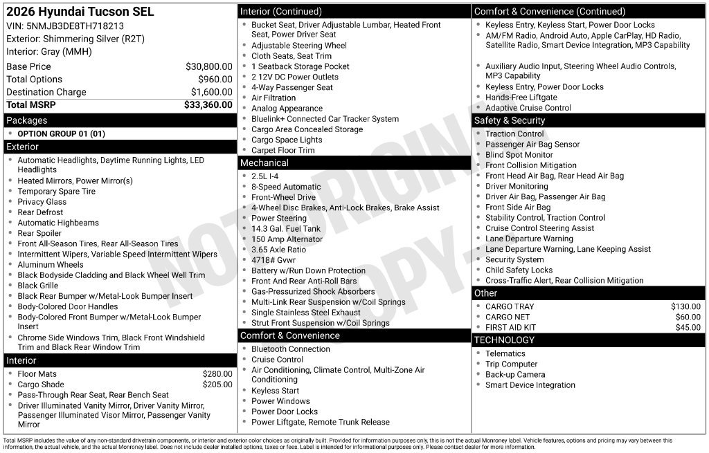 Certified 2026 Hyundai Tucson SEL Plus FWD image 33