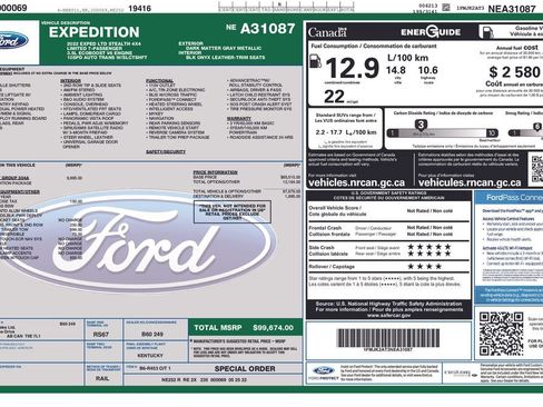 Used 2022 Ford Expedition Max Limited w/ Equipment Group 304A AWD/4WD image 1