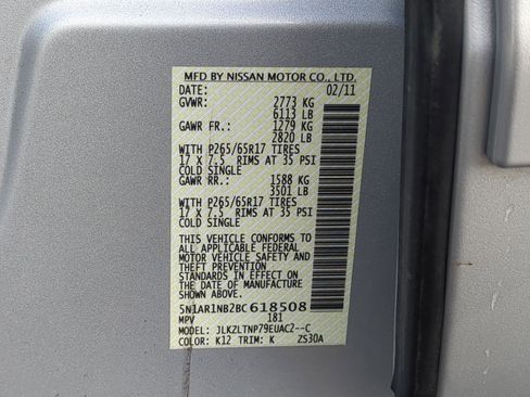 Used 2011 Nissan Pathfinder SV w/ Protection Pkg image 34