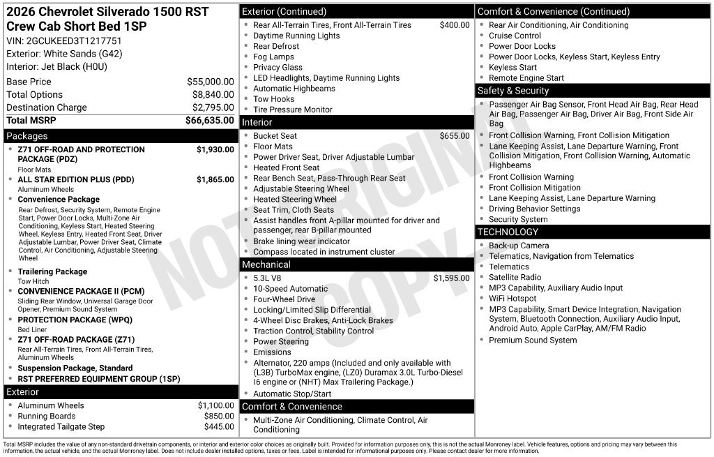 New 2026 Chevrolet Silverado 1500 RST AWD/4WD image 57