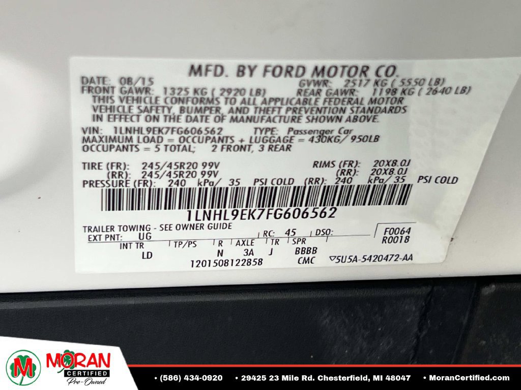 Used 2015 Lincoln MKS AWD w/ Equipment Group 101A image 16