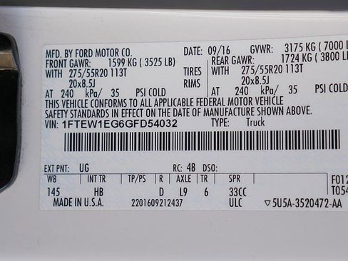 Used 2016 Ford F150 Lariat w/ Equipment Group 502A Luxury image 74