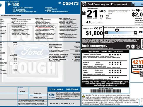 Used 2019 Ford F150 XLT w/ Equipment Group 302A Luxury AWD/4WD image 39