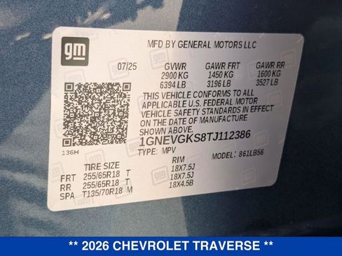 New 2026 Chevrolet Traverse LT w/ Driver Confidence Package image 36