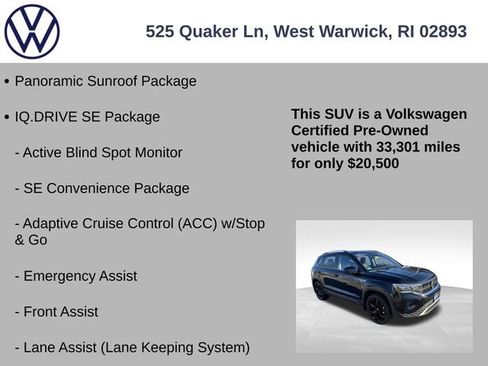Certified 2022 Volkswagen Taos SE w/ Panoramic Sunroof Package image 13