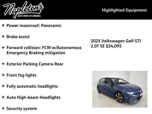 Used 2025 Volkswagen GTI SE FWD image 17
