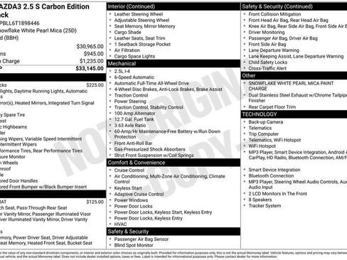 New 2026 MAZDA MAZDA3 Carbon AWD/4WD image 3
