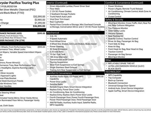 Used 2018 Chrysler Pacifica Touring Plus w/ S Appearance Package FWD image 5
