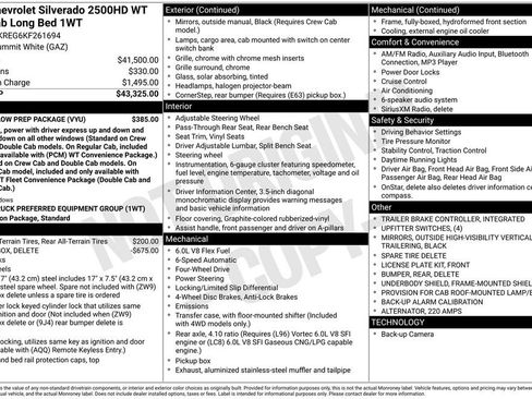 Used 2019 Chevrolet Silverado 2500 W/T w/ Snow Plow Prep Package image 2